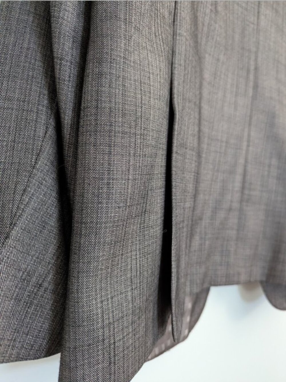 Tailored Men’s Brown Gray Blazer Smooth Suiting Fabric Double Vent - Picture 9 of 16